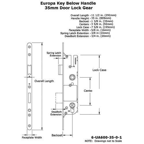 G-U Monolock 35/92 Single Point Mortise Lock (SPL) - Stainless Steel - G-U Monolock 35/92 Single Point Mortise Lock (SPL) - Stainless Steel