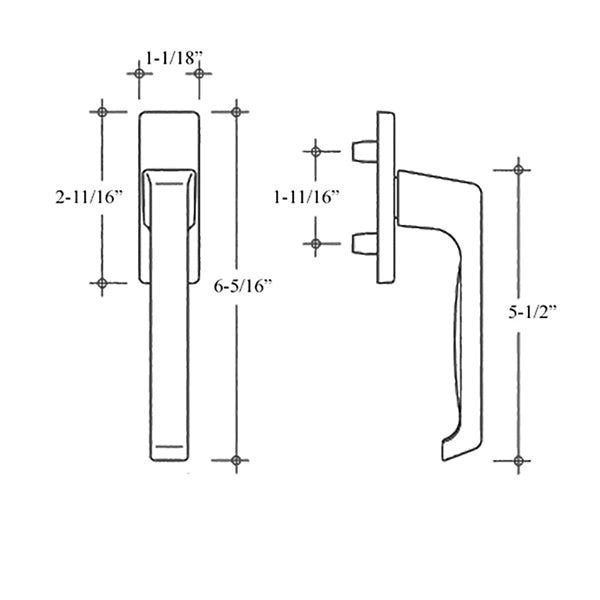 Tilt & Turn Uni-Jet Dirigent Outside Handle - White - Tilt & Turn Uni-Jet Dirigent Outside Handle - White