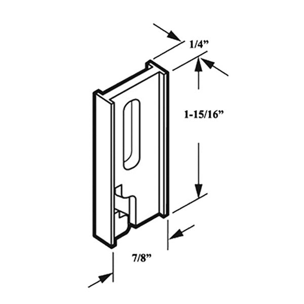 1-15/16 Inch Nylon Bottom Guide for Sliding Screen Door - 1-15/16 Inch Nylon Bottom Guide for Sliding Screen Door