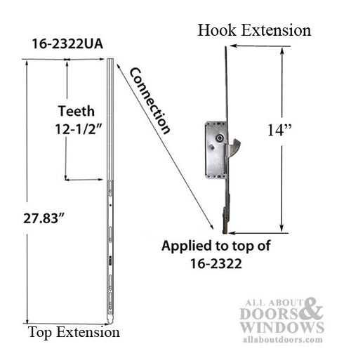 16mm P2000 Active Upper Rhino Hook (14 length), Adjustable - 16mm P2000 Active Upper Rhino Hook (14 length), Adjustable