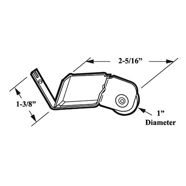 Straight Spring Tension Roller Assembly with 1 Inch Nylon Wheel for Sliding Screen Door - Straight Spring Tension Roller Assembly with 1 Inch Nylon Wheel for Sliding Screen Door
