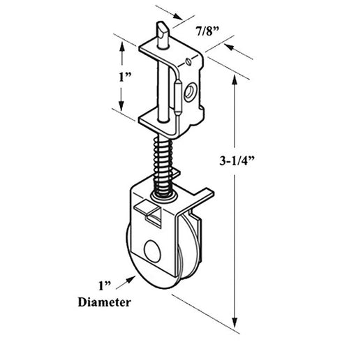 Spring Activated Roller Assembly with 1 Inch Nylon Wheel for Sliding Screen Door - Spring Activated Roller Assembly with 1 Inch Nylon Wheel for Sliding Screen Door