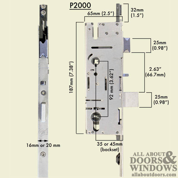 16mm P2000 Active Upper Tongue @ 26.42, Doors 95 - 108.5 - 16mm P2000 Active Upper Tongue @ 26.42, Doors 95 - 108.5