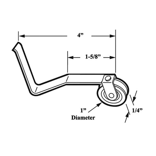 V-Spring Tension Roller Assembly with 1 Inch Nylon Wheel for Sliding Screen Door - V-Spring Tension Roller Assembly with 1 Inch Nylon Wheel for Sliding Screen Door