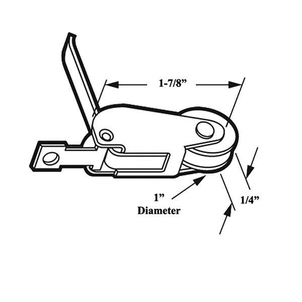 Straight Spring Tension Roller Assembly with 1 Inch Steel Wheel for Sliding Screen Door - Straight Spring Tension Roller Assembly with 1 Inch Steel Wheel for Sliding Screen Door