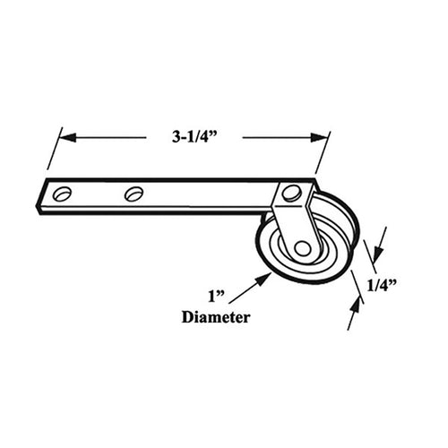 Straight Spring Tension Roller Assembly with 1 Inch Steel Wheel for Sliding Screen Door - Straight Spring Tension Roller Assembly with 1 Inch Steel Wheel for Sliding Screen Door