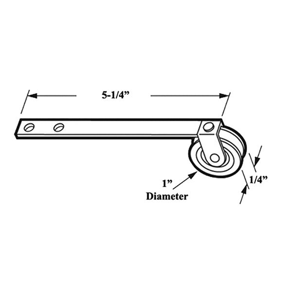 Straight Spring Tension Roller Assembly with 1 Inch Steel Wheel for Sliding Screen Door - Straight Spring Tension Roller Assembly with 1 Inch Steel Wheel for Sliding Screen Door