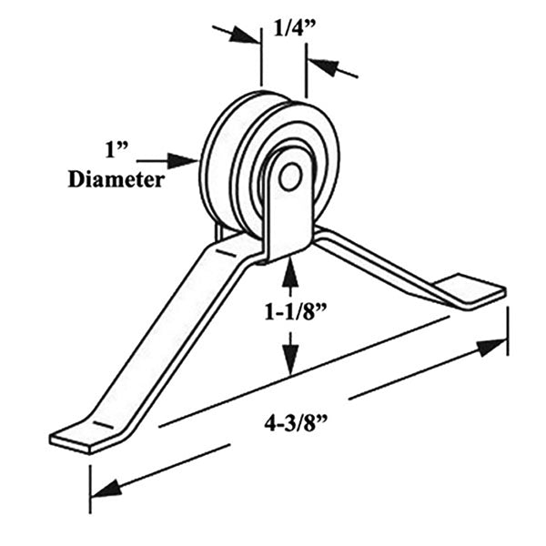 Center Mount Spring Tension Roller Assembly with 1 Inch Steel Wheel for Sliding Screen Door - Center Mount Spring Tension Roller Assembly with 1 Inch Steel Wheel for Sliding Screen Door