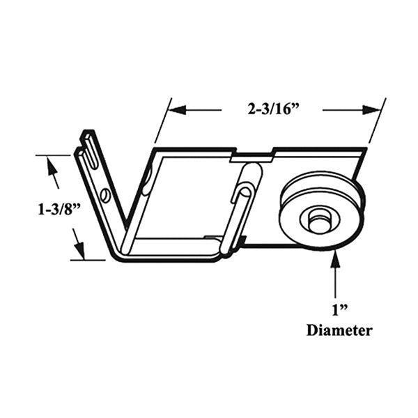 Straight Spring Tension Roller Assembly with 1 Inch Nylon Wheel for Sliding Screen Door - Straight Spring Tension Roller Assembly with 1 Inch Nylon Wheel for Sliding Screen Door