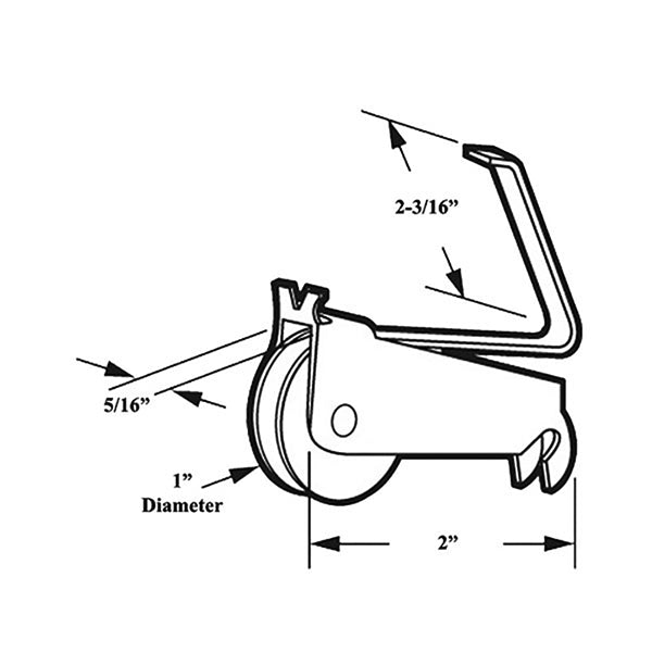 DISCONTINUED Spring Tension Roller Assembly with 1 Inch Nylon Wheel for Sliding Screen Door - DISCONTINUED Spring Tension Roller Assembly with 1 Inch Nylon Wheel for Sliding Screen Door