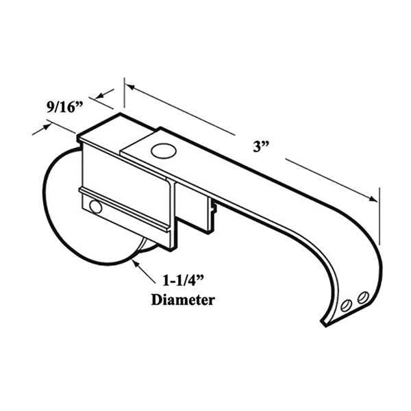 Spring Tension Roller Assembly with 1-1/4 Inch Nylon Wheel for Sliding Screen Door - Spring Tension Roller Assembly with 1-1/4 Inch Nylon Wheel for Sliding Screen Door