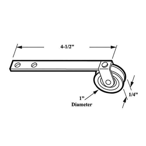 Straight Spring Tension Roller Assembly with 1 Inch Steel Wheel for Sliding Screen Door - Straight Spring Tension Roller Assembly with 1 Inch Steel Wheel for Sliding Screen Door