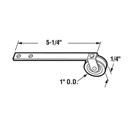 Straight Spring Tension Roller Assembly with 1 Inch Nylon Wheel for Sliding Screen Door - Straight Spring Tension Roller Assembly with 1 Inch Nylon Wheel for Sliding Screen Door