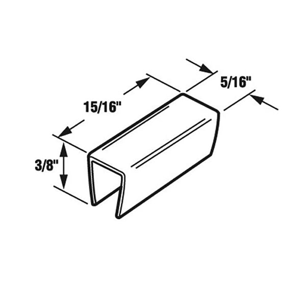5/16 Inch Clear Plastic Bottom Track Guide for Sliding Screen Door - 5/16 Inch Clear Plastic Bottom Track Guide for Sliding Screen Door