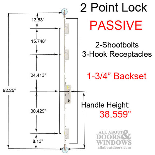 20mm P2000 Passive Shootbolt w/Rhino Hook Receptacle   (35-15/16 length),  76-1/4