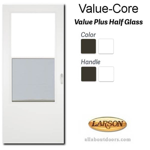 Larson Value Core Self Storing Storm Door Half Screen - Larson Value Core Self Storing Storm Door Half Screen