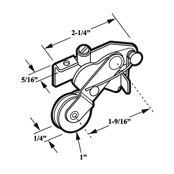 Roller Assembly with 1 Inch Nylon Wheel for Sliding Screen Door - Roller Assembly with 1 Inch Nylon Wheel for Sliding Screen Door