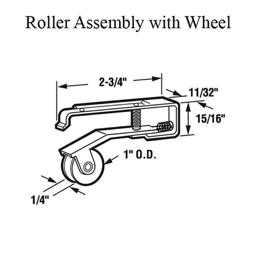 Roller Assembly with 1 Inch Nylon Wheel for Sliding Screen Door - Roller Assembly with 1 Inch Nylon Wheel for Sliding Screen Door