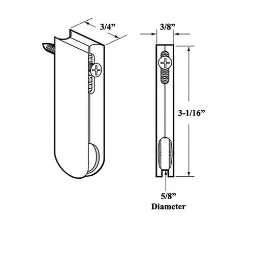 Roller Assembly with 5/8 Inch Nylon Wheel for Sliding Screen Door - Roller Assembly with 5/8 Inch Nylon Wheel for Sliding Screen Door