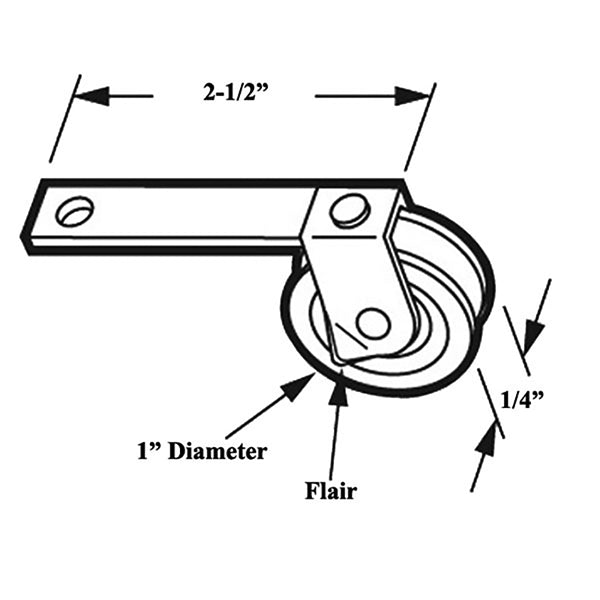 Straight Spring Tension Roller Assembly with 1 Inch Steel Wheel for Sliding Screen Door - Straight Spring Tension Roller Assembly with 1 Inch Steel Wheel for Sliding Screen Door