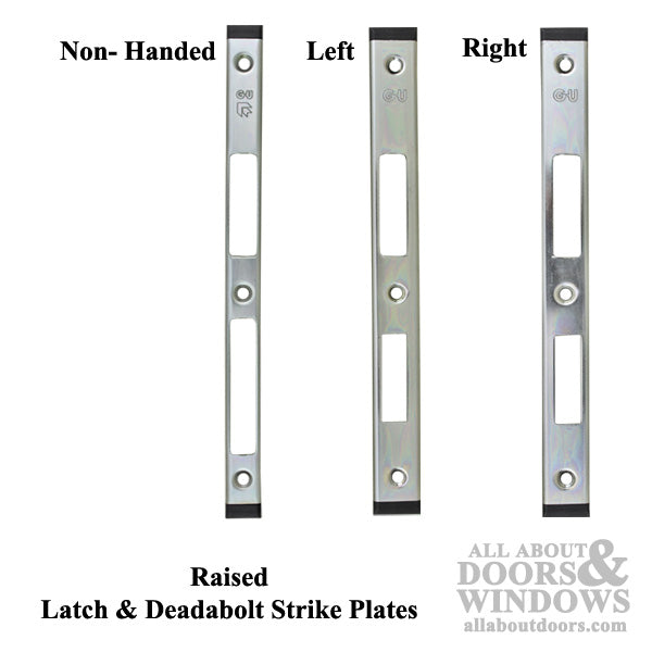 Strike Plate, Raised Latch & Deadbolt,  24mm x 227mm x 6mm - Right - Strike Plate, Raised Latch & Deadbolt,  24mm x 227mm x 6mm - Right