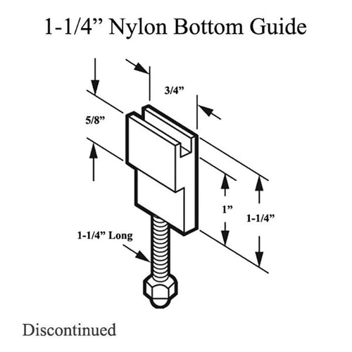 Nylon Bottom Guide with 1-1/4 Inch Screw for Sliding Screen Door - Nylon Bottom Guide with 1-1/4 Inch Screw for Sliding Screen Door