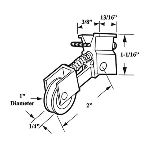 Roller Assembly with 1 Inch Nylon Wheel for Sliding Screen Door - Roller Assembly with 1 Inch Nylon Wheel for Sliding Screen Door