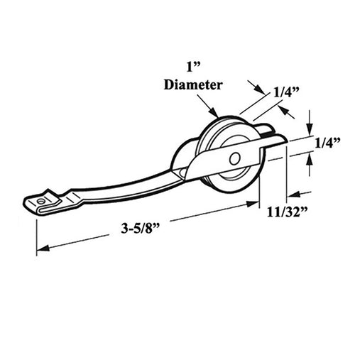 Straight Spring Tension Roller with 1 Inch Wheel for Sliding Screen Door - Choose Wheel Material - Straight Spring Tension Roller with 1 Inch Wheel for Sliding Screen Door - Choose Wheel Material