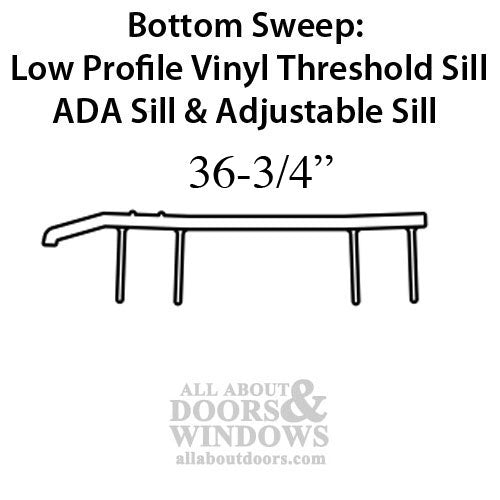 Door bottom, Vinyl Sweep, Weathershield Nail-On, 36-3/4 - Black Fins - Door bottom, Vinyl Sweep, Weathershield Nail-On, 36-3/4 - Black Fins