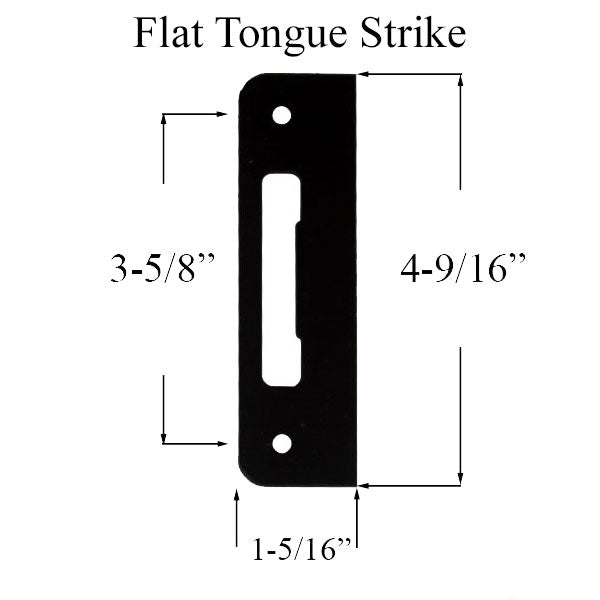 Strike Plate, PT0002N, Flat Tongue 1.30 x 4.57 -  Matte Black - Strike Plate, PT0002N, Flat Tongue 1.30 x 4.57 -  Matte Black