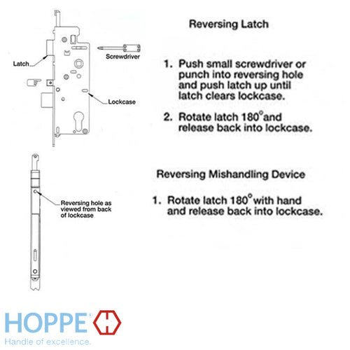 Hoppe Mortise Single Point Lock with Rotation Limiter 1 Inch Deadbolt Throw 45/92 Gear - Hoppe Mortise Single Point Lock with Rotation Limiter 1 Inch Deadbolt Throw 45/92 Gear