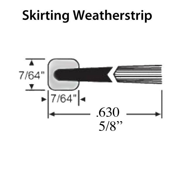 Skirting Door Weather Strip For Hinged Door and Commercial Door 0.635 Inch Seal - Skirting Door Weather Strip For Hinged Door and Commercial Door 0.635 Inch Seal