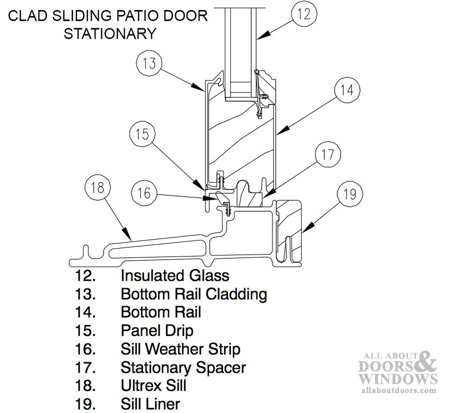Marvin Sliding Patio Door Sill Weatherstrip V1138, Sold by foot - Beige - Marvin Sliding Patio Door Sill Weatherstrip V1138, Sold by foot - Beige