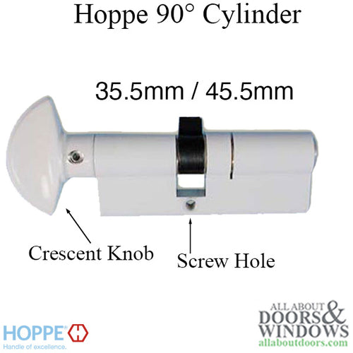 35.5/ 45.5 CES 90 Euro profile cylinder lock Offset - White - Discontinued - 35.5/ 45.5 CES 90 Euro profile cylinder lock Offset - White - Discontinued