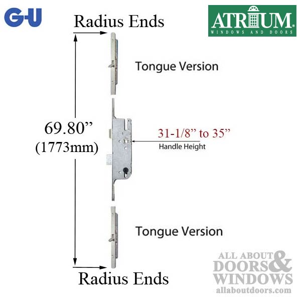 Atrium / GU 16mm Manual Tripact Version Multipoint Lock Replacement Kit for Old Style lock - Atrium / GU 16mm Manual Tripact Version Multipoint Lock Replacement Kit for Old Style lock