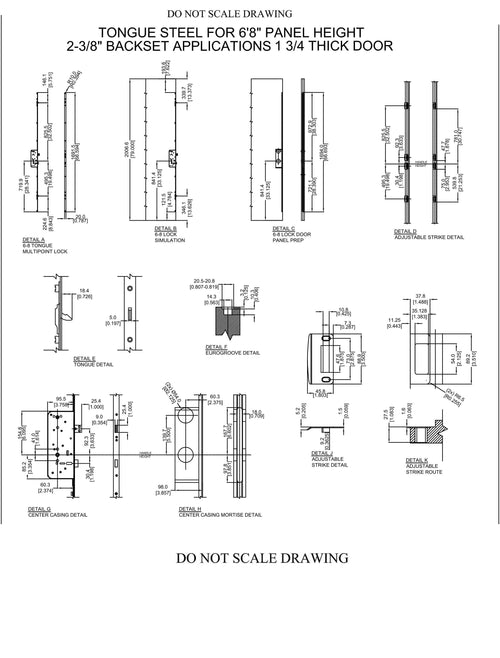MP Lock, Sentry XL Triple Latch 6-8 Door 5-1/2 PZ x 2-3/8