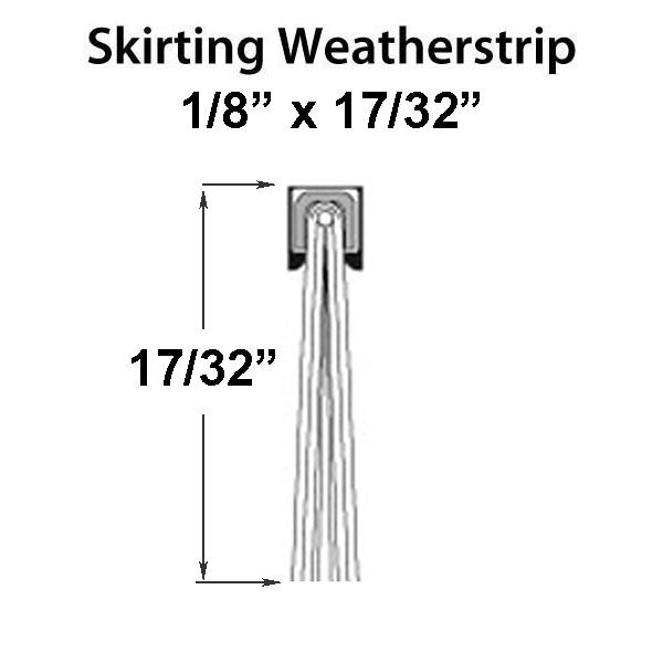Skirting Weatherstrip For Commercial Doors .530 Inches tall Square Back Housing - Skirting Weatherstrip For Commercial Doors .530 Inches tall Square Back Housing