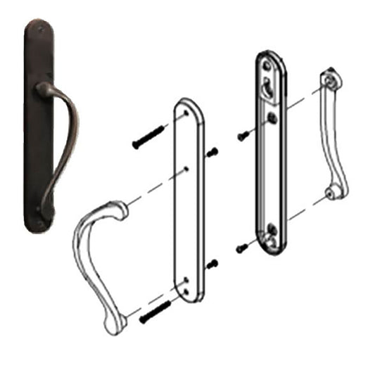 Marvin Ultimate Sliding French Door, Inactive / Dummy wide handle set - Oil Rubbed Bronze