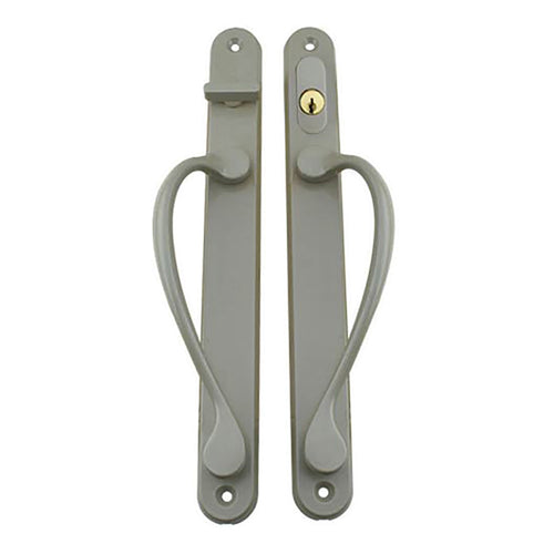 Marvin Narrow Traditional, Keyed Sliding Patio Door Handle - Satin Taupe - Marvin Narrow Traditional, Keyed Sliding Patio Door Handle - Satin Taupe