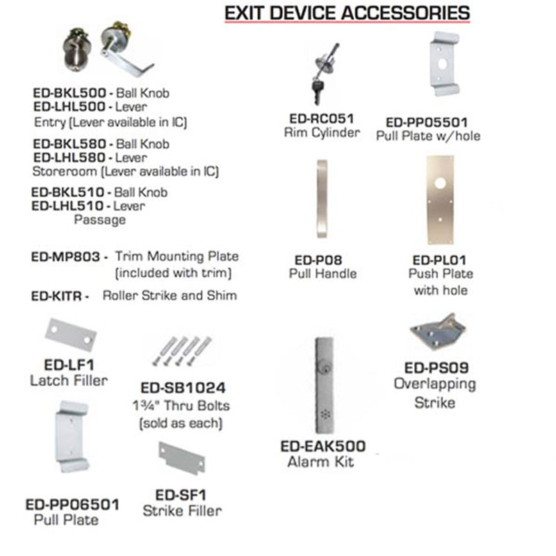 Surface Mount Vertical Rod Exit Device, 36