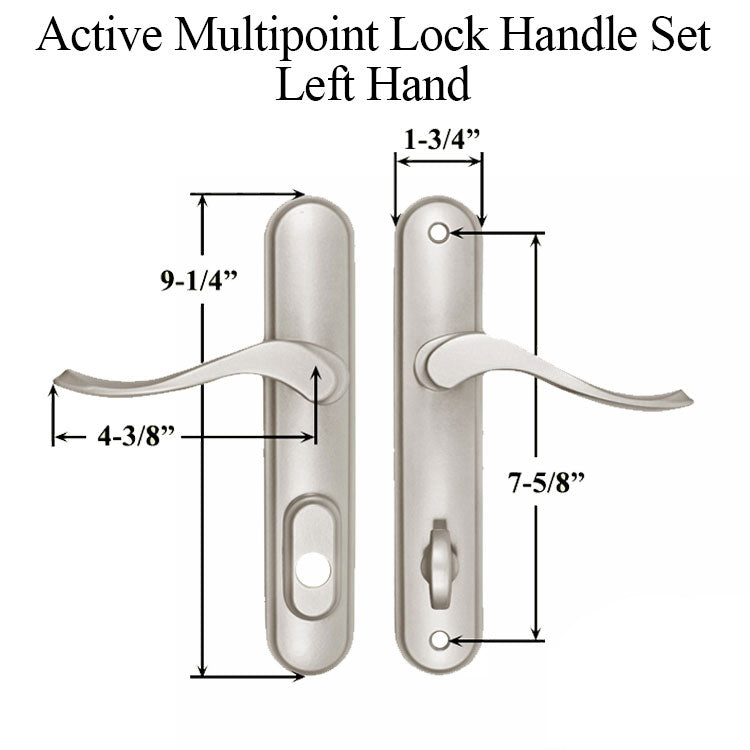 Active Handleset 400B Left Hand Multipoint Lock Trim Zinc Base - Active Handleset 400B Left Hand Multipoint Lock Trim Zinc Base