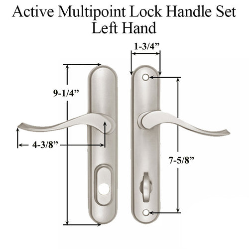 Active Handleset 400B Left Hand Multipoint Lock Trim Zinc Base - Active Handleset 400B Left Hand Multipoint Lock Trim Zinc Base
