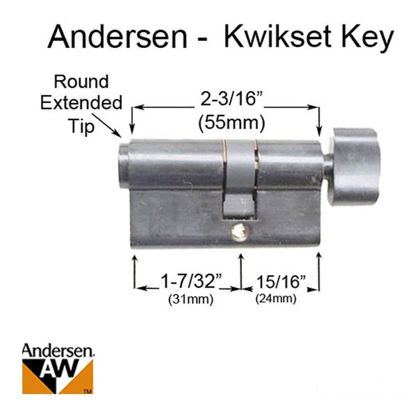 Storm Door Keyed Kwikset Euro Cylinder for Andersen Storm Door - Storm Door Keyed Kwikset Euro Cylinder for Andersen Storm Door