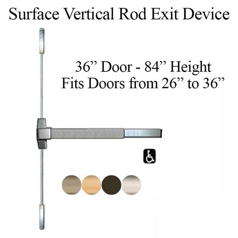 Surface Mount Vertical Rod Exit Device, 36