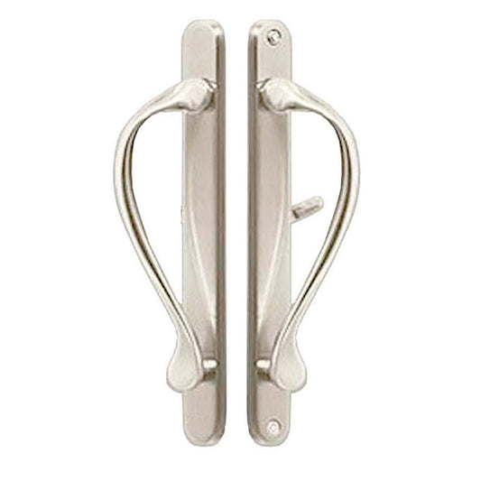 Marvin Active Non-Keyed, Narrow Sliding Door Handle, Center Thumb - Satin Chrome