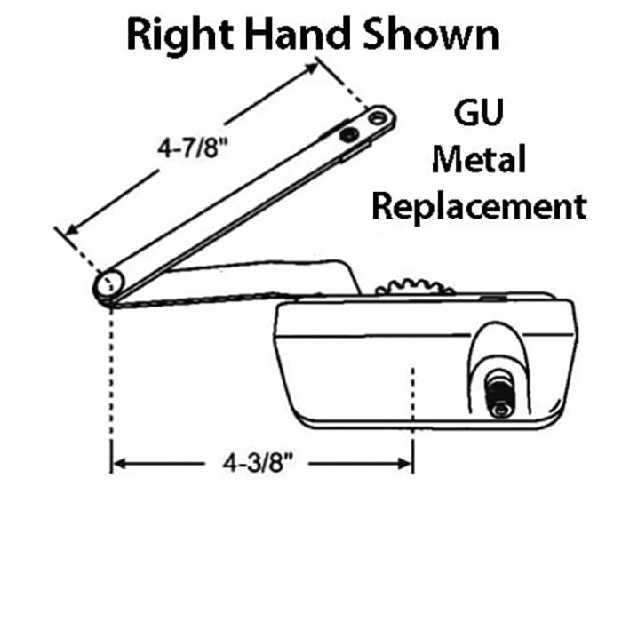 Discontinued - G-U Casement Operator, Metal Base, Split Arm  RH - White - Discontinued - G-U Casement Operator, Metal Base, Split Arm  RH - White