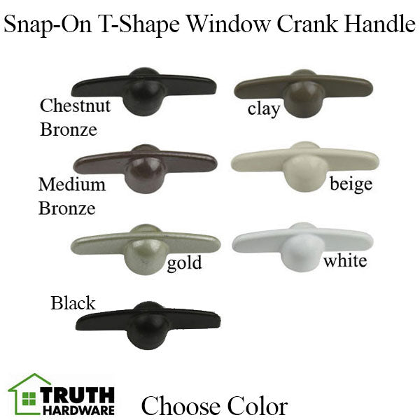 Truth Window Handle 11573 T-Shape Window Crank Snap on Handle 11/32 Spline Window Crank Handle - Truth Window Handle 11573 T-Shape Window Crank Snap on Handle 11/32 Spline Window Crank Handle