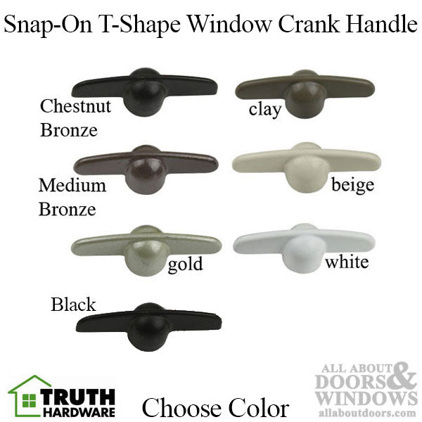 Truth Window Handle 11573 T-Shape Window Crank Snap on Handle 11/32 Spline Window Crank Handle - Truth Window Handle 11573 T-Shape Window Crank Snap on Handle 11/32 Spline Window Crank Handle