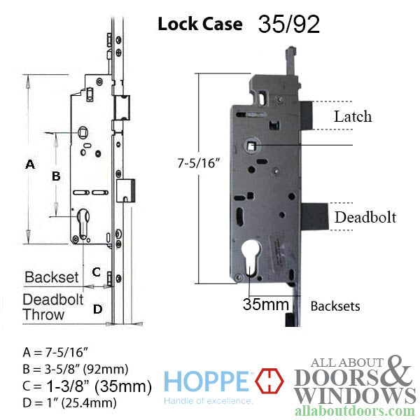 Replacement Kit for 76.3 - 80.3 inch Fuhr Shootbolt Multipoint Lock, 39-1/2 inch Handle Height - Replacement Kit for 76.3 - 80.3 inch Fuhr Shootbolt Multipoint Lock, 39-1/2 inch Handle Height