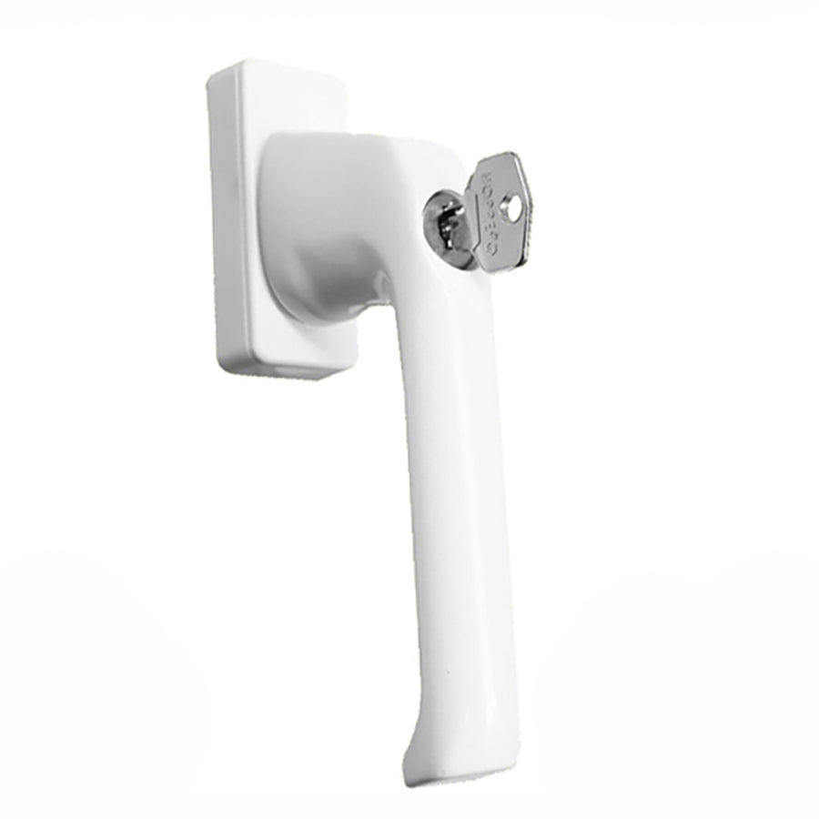 Aluminum Locking Tilt & Turn Handle with Key for Tilt & Turn Windows - White - Aluminum Locking Tilt & Turn Handle with Key for Tilt & Turn Windows - White